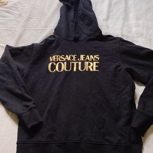 Authentic Versace couture jeans black and gold hoodie